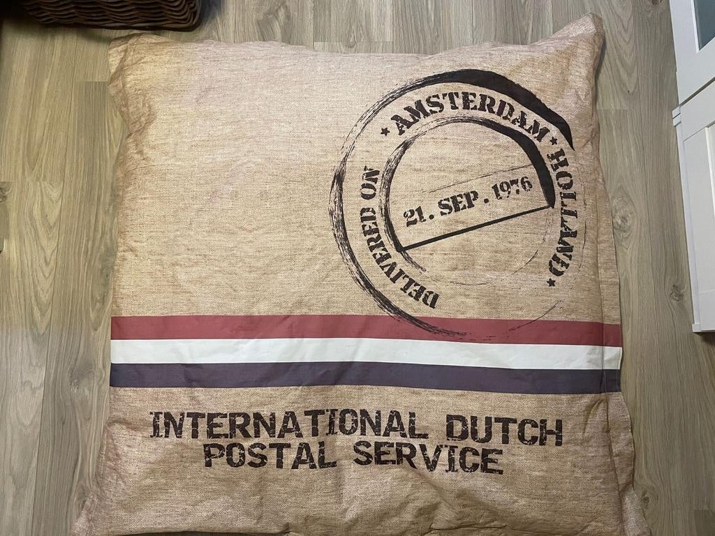 Zitzak Vintage International dutch postal service, Ophalen, Gebruikt, Beige, Vierkant
