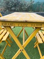 Grand Cafe Paris Houten Tafel & Stoeltjes - Opklapbaar, Ophalen, Gebruikt, Vierkant, Hout