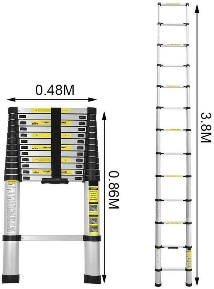 telescoopladder, Doe-het-zelf en Verbouw, Ladders en Trappen, Nieuw, Ladder, 2 tot 4 meter, Ophalen of Verzenden