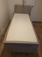 Nette elektrische bruine boxspring bed 90x200cm, Huis en Inrichting, Ophalen, 90 cm, Eenpersoons, Bruin