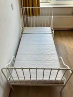 Ikea Minnen meegroeibed wit met matras zgan, Ophalen, Verstelbaar, Eenpersoons, Wit