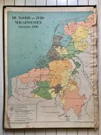 Oude landkaart / schoolplaat Nederland België Luxemburg, Antiek en Kunst, Antiek | Schoolplaten, Aardrijkskunde, Ophalen