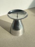 Vintage aluminium pijler kaarsenhouder, kandelaar, Ophalen of Verzenden, Gebruikt, Metaal, Minder dan 25 cm