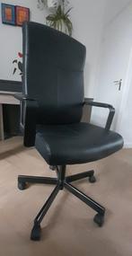 Zwarte leren Ikea bureaustoel, zo goed als nieuw, Ophalen, Gebruikt, Zwart, Bureaustoel
