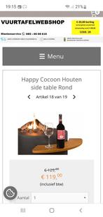 Happy Cocooning Houten Side Table Vuurtafel, Ophalen, Zo goed als nieuw