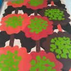 Grote lap originele vintage retro stof bruin groen oranje, Ophalen of Verzenden, Zo goed als nieuw