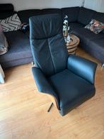Mooi echt lederen relax stoel, Huis en Inrichting, Fauteuils, Ophalen, Zo goed als nieuw, Hout