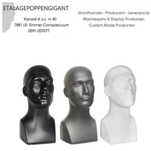 Presentatie Hoofden Grijs /Wit of Zwart Etalagepoppengigant, Kleding | Dames, Hoeden en Petten, Nieuw, One size fits all, Ophalen of Verzenden
