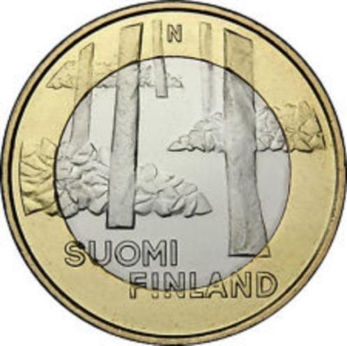 Diverse Euro € 5,00 munten FINLAND 2013 op een pagina., Postzegels en Munten, Munten | Europa | Euromunten, 2 euro, Finland, Verzenden