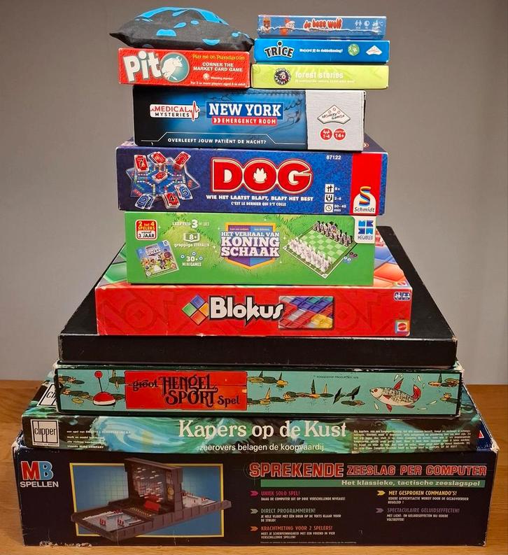 Pakket oa Groot Hengelsport spel & Zeeslag per computer, Hobby en Vrije tijd, Gezelschapsspellen | Bordspellen, Gebruikt, Een of twee spelers