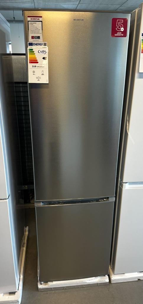 Inventum koelvries combi 180 cm RVS 5 jaar garantie, Witgoed en Apparatuur, Koelkasten en IJskasten, Nieuw, Met aparte vriezer