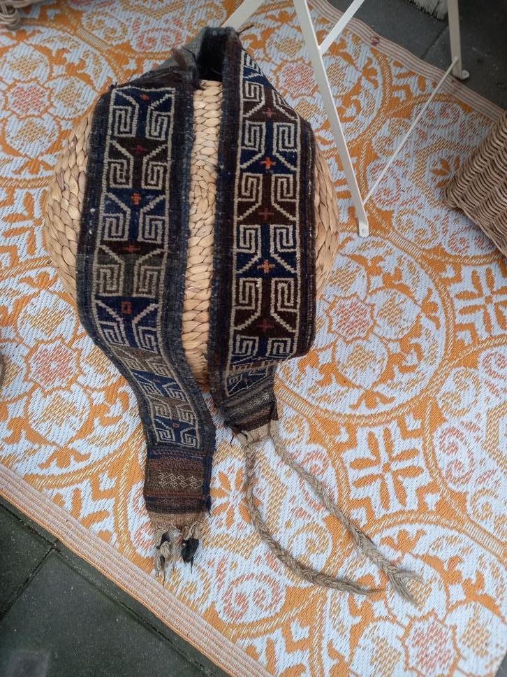 ANTIEK GEWEVEN KELIM TEUGELS PAARDEN OF EZELS PERZIË-WOL, Antiek en Kunst, Antiek | Kleden en Textiel, Ophalen of Verzenden