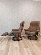 Set Luxe Stressless View elektrische relax fauteuils, Nvr, Ophalen of Verzenden, Zo goed als nieuw, Stof