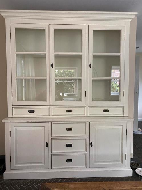 Crème/wit brocante buffetkast, Huis en Inrichting, Kasten | Buffetkasten, Gebruikt, 200 cm of meer, 150 tot 200 cm, 25 tot 50 cm