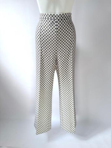ELISABETTA FRANCHI Beige logos wijde broek  Maat IT 48-EU 40 beschikbaar voor biedingen