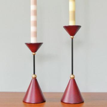 2 KANDELAREN hout 80’s Christian de Beaumont Memphis Stijl beschikbaar voor biedingen