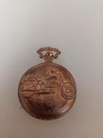 Vintage Dawn Quartz Zakhorloge met Motorfiets Design, Overige merken, Overige materialen, Zakhorloge, Verguld