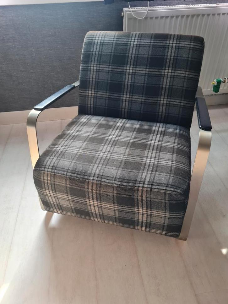 Fauteuils, Huis en Inrichting, Fauteuils, Gebruikt, Metaal, Stof, 50 tot 75 cm, 75 tot 100 cm, Ophalen