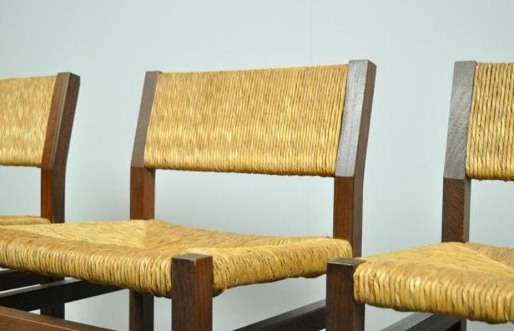 Vintage Martin Visser SE 82 Stoelen - Set van 4, Huis en Inrichting, Stoelen, Zo goed als nieuw, Vier, Hout, Bruin, Ophalen of Verzenden