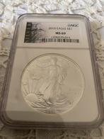 Silver Eagle 2010 in MS69 kwaliteit in slab, Postzegels en Munten, Munten | Amerika, Ophalen of Verzenden, Noord-Amerika