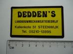 sticker oud Steenwijk Dedden Dedden's machine boer landbouw, Verzenden, Zo goed als nieuw, Bedrijf of Vereniging