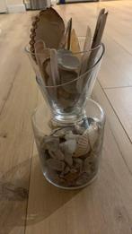 Karaf glasdop en schelpen, Antiek en Kunst, Ophalen of Verzenden