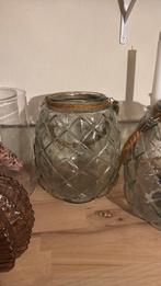 2 glazen windlicht, Ophalen of Verzenden, Zo goed als nieuw