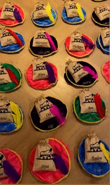 Gepersonaliseerde Pietenmutsjes met Jutezakjes beschikbaar voor biedingen