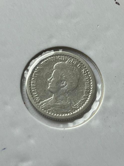 Zilveren dubbeltje 1917, Postzegels en Munten, Munten | Nederland, Losse munt, 10 cent, Koningin Wilhelmina, Zilver, Ophalen of Verzenden