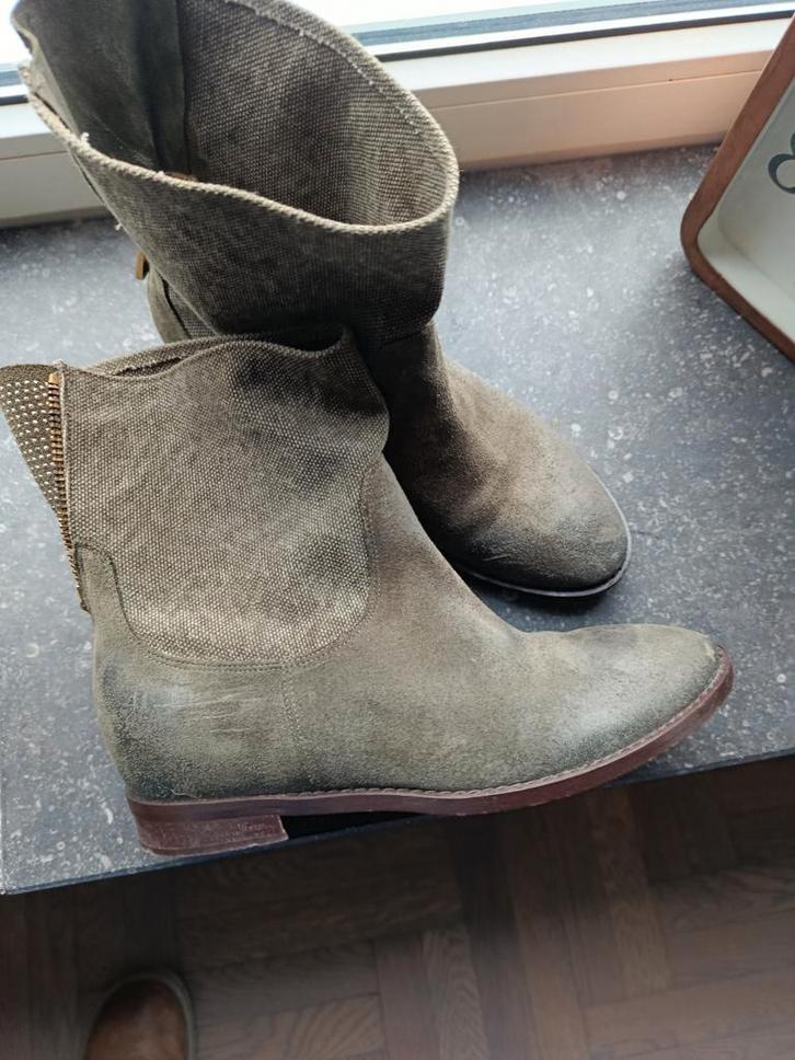 liu - jo Groene Enkellaarsjes maat 37, Kleding | Dames, Schoenen, Zo goed als nieuw, Lage of Enkellaarzen, Groen, Ophalen of Verzenden