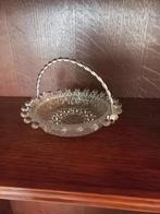 Vintage glazen mandje met zilveren handvat, Antiek en Kunst, Ophalen