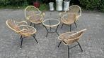 Vintage Rotan jaren 60 lounge set in goede staat, Tuin en Terras, Tuinsets en Loungesets, Ophalen of Verzenden, Zo goed als nieuw