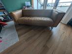 Cognac Leren Bank, Ophalen, Gebruikt, Vintage , chique, 75 tot 100 cm