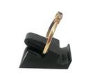 Gouden aanschuif- alliance ring diamant en saffier mt 17,5, Gebruikt, 17 tot 18, Info@nynkegardenier.nl, Nynke gardenier