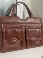 Bruine leren Handtas - Vintage Stijl, Sieraden, Tassen en Uiterlijk, Tassen | Damestassen, Ophalen of Verzenden, Gebruikt, Bruin