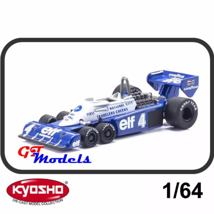 Tyrrell P34 P Depailler 1977 - Kyosho miniatuur F1 auto 1:64, Hobby en Vrije tijd, Modelbouw | Auto's en Voertuigen, Nieuw, Auto