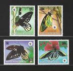 Papua New Guinea 574-577 WWF Insecten vlinder motten bloemen, Dier of Natuur, Verzenden, Postfris