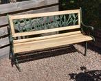 Tuinbank  gietijzeren poten met tulpen motief rugleuning., Ophalen, Nieuw