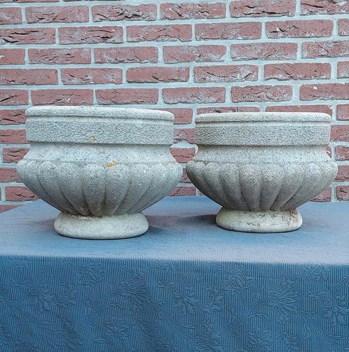2 zware tuinvazen bloembakken, Tuin en Terras, Tuinvazen, Zo goed als nieuw, Ophalen