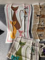 Vintage Linnen Theedoeken met Katten, Antiek en Kunst, Ophalen of Verzenden