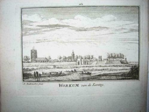 162 / Workum Gorinchem   Kopergravure 18e Eeuw, Antiek en Kunst, Kunst | Etsen en Gravures, Ophalen of Verzenden