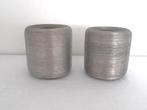 PTMD - 2 prachtige zilverkleurige potten - 12 cm Ǿ, Ophalen of Verzenden