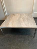 Natuursteen Salontafel 80x80 + metalen onderstel zeer mooi, Ophalen, Overige materialen, Gebruikt, 50 tot 100 cm