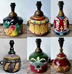 6x Antieke Majolica Lamp Tafellamp Schemerlamp - Zie Omschr, Ophalen of Verzenden