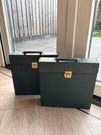 2 Vintage LP Platencoffers - 20 LP Capaciteit, Ophalen of Verzenden, Gebruikt, Kunststof, Minder dan 50 cm