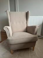 Comfortabele fauteuil met voetenbankje, Huis en Inrichting, Fauteuils, Ophalen, Zo goed als nieuw, Stof, 75 tot 100 cm