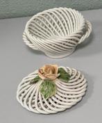 Porseleinen sieradendoosje schaal met deksel roos gedraaid, Antiek en Kunst, Ophalen of Verzenden