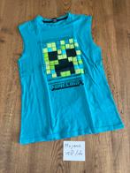Blauw mojang minecraft tanktop top tshirt maat 158 164 ZGAN, Mojang, Ophalen of Verzenden, Zo goed als nieuw, Shirt of Longsleeve