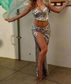 Buikdans kostuum / Bellydance costume in silver, Ophalen of Verzenden, Zo goed als nieuw, Pak of Jurk