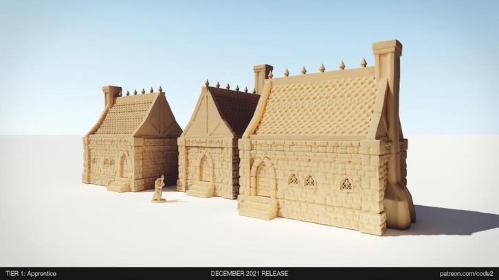 Scenery - Drennheim - Modest Houses (Code2), Hobby en Vrije tijd, Wargaming, Nieuw, Overige soorten, Toebehoren, Ophalen of Verzenden